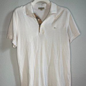 **SAME DAY SHIPPING** Burberry, White, Short Sleeve Polo (Slim Fit)